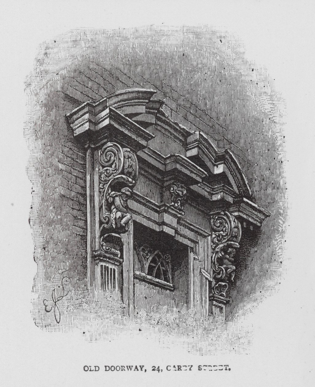 Vecchia porta, 24, Carey Street (litografia) da English School