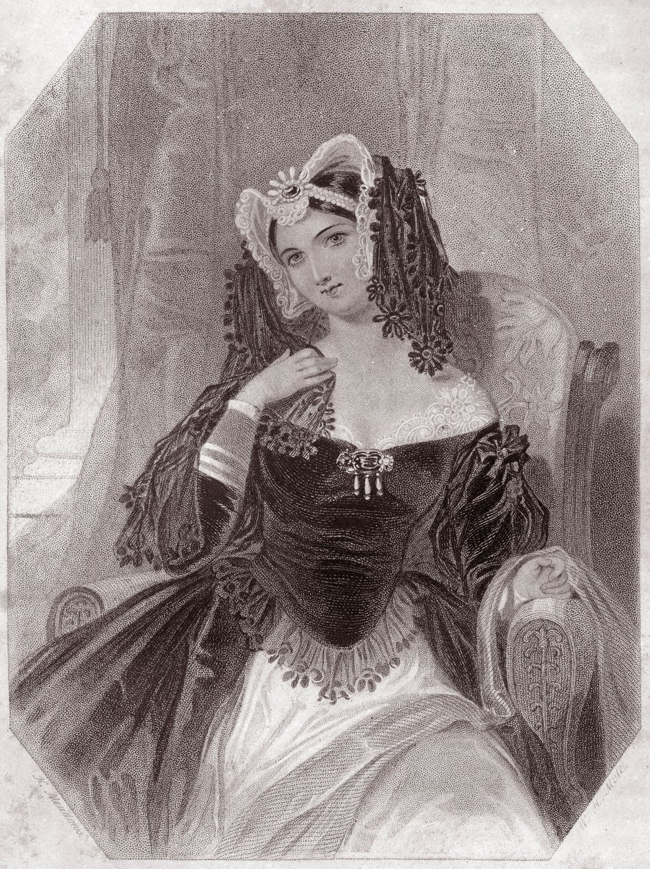 Olivia (La dodicesima notte) in - "Galleria delle donne di Shakespeare, collezione di quarantacinque ritratti seri dei primi artisti londinesi, arricchita di avvisi critici e letterari" circa 1838 - da "Galleria delle donne di Shakespeare, Col da English School