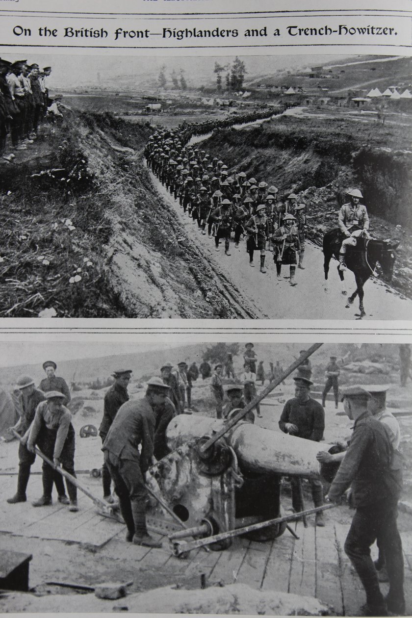 Sul fronte britannico - Highlanders e un obice da trincea, 1914-18 da English School