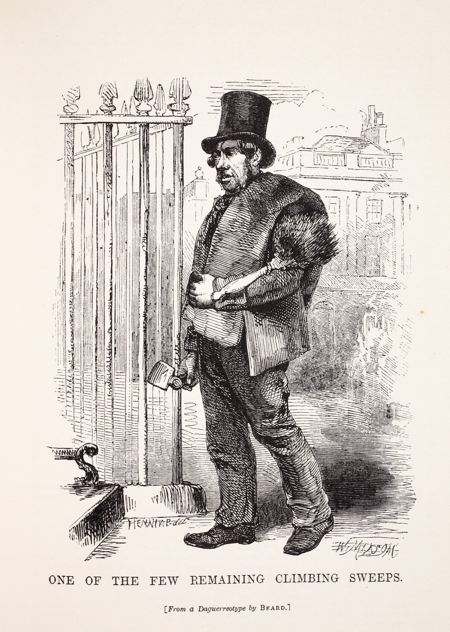Uno degli ultimi spazzacamini rimasti, dal dagherrotipo di Richard Beard, illustrazione da London Labour and London Poor di Henry Mayhew, pub. 1862 da English School