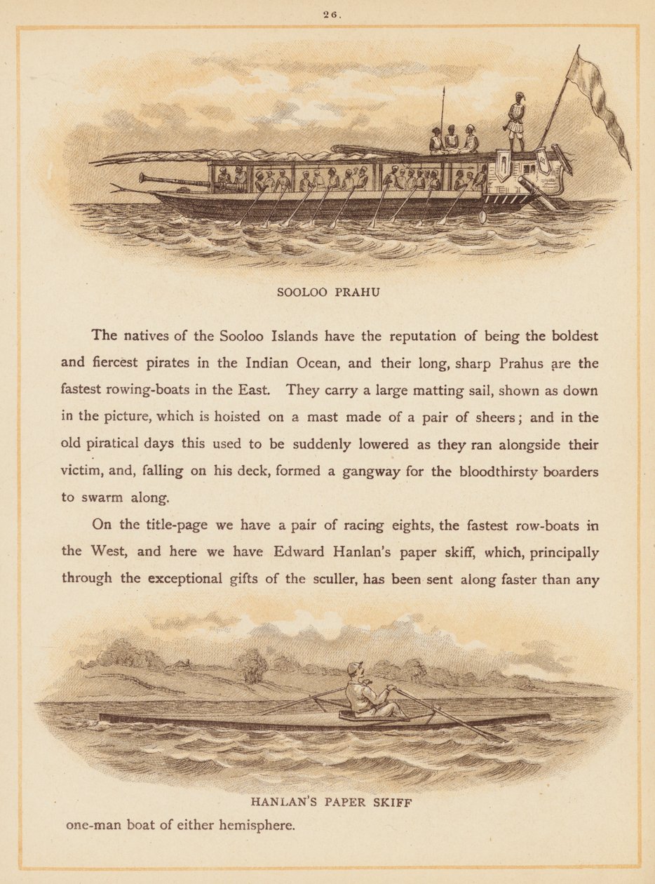 Pagina da Le barche del mondo, fine del XIX secolo (litografia a colori) da English School