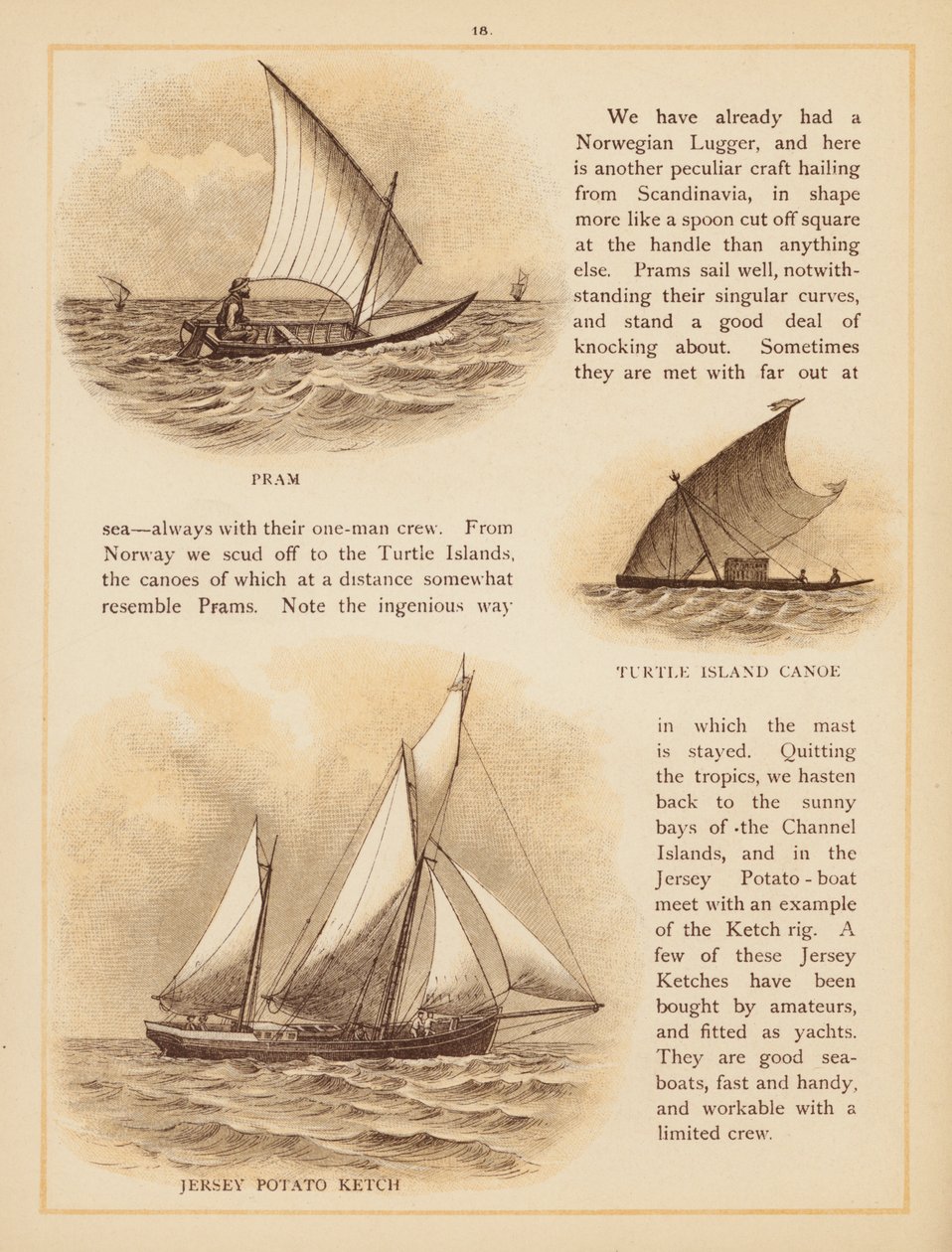 Pagina da Le barche del mondo, fine del XIX secolo (litografia a colori) da English School