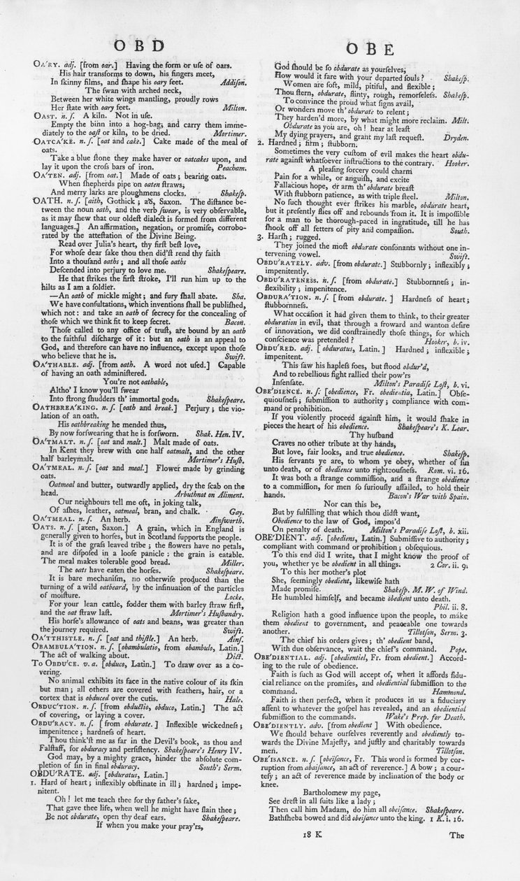 Pagina da un dizionario da English School