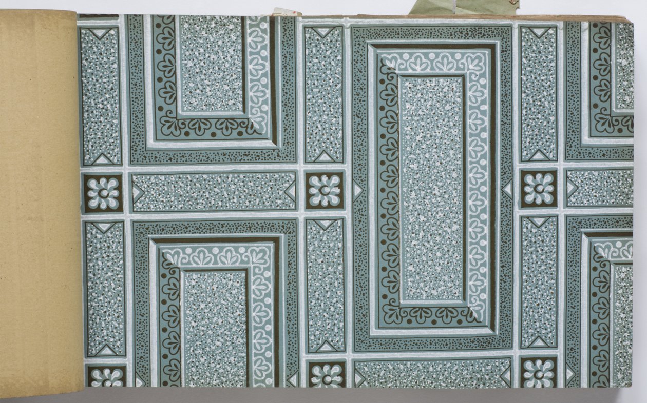 Pagina da un libro di campioni di carta da parati da English School