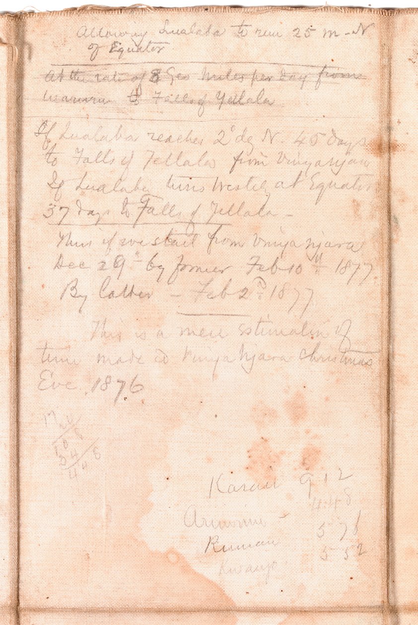 Pagina da un album appartenente a Henry Morton Stanley da English School