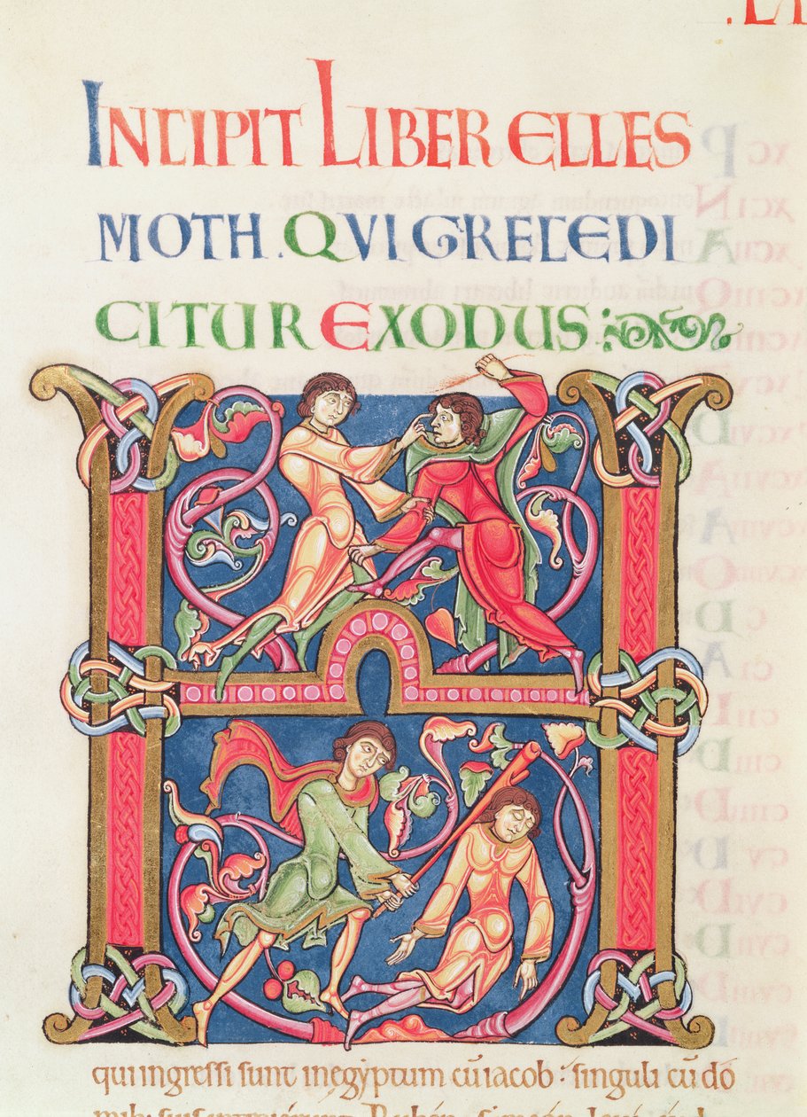 Pagina dalla Bibbia di Winchester, c.1150-80 da English School