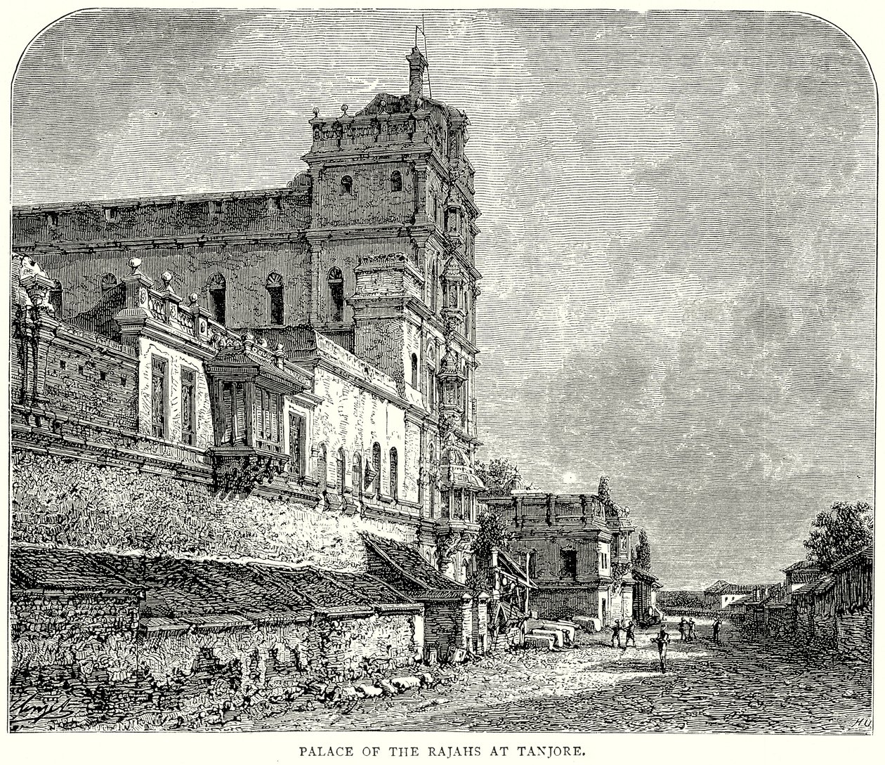 Palazzo dei Rajah a Tanjore (incisione) da English School