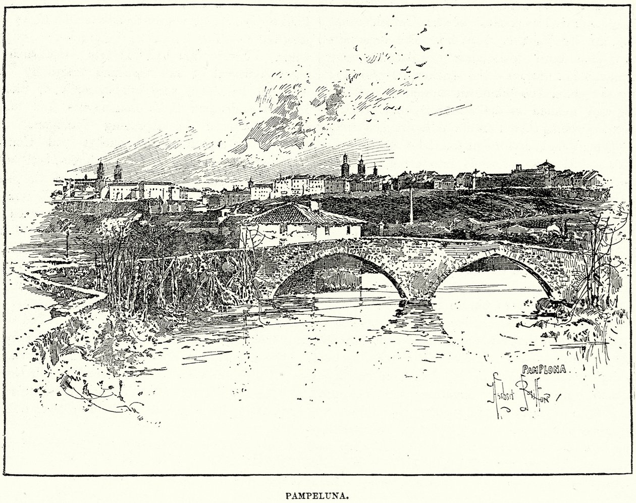 Pampeluna (incisione) da English School