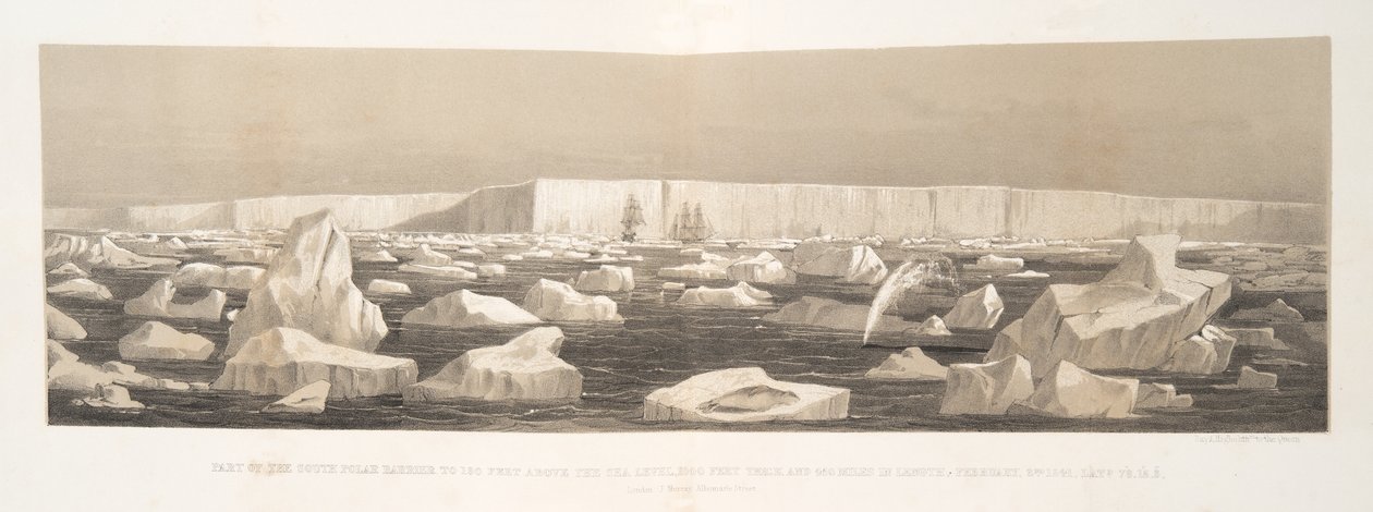 Parte della barriera polare sud a 180 piedi sopra il livello del mare da English School