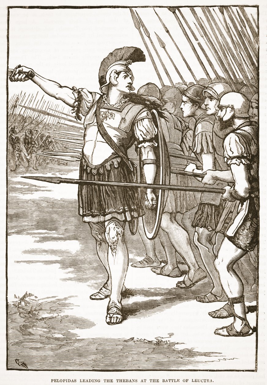 Pelopida guida i Tebani alla battaglia di Leuttra da English School