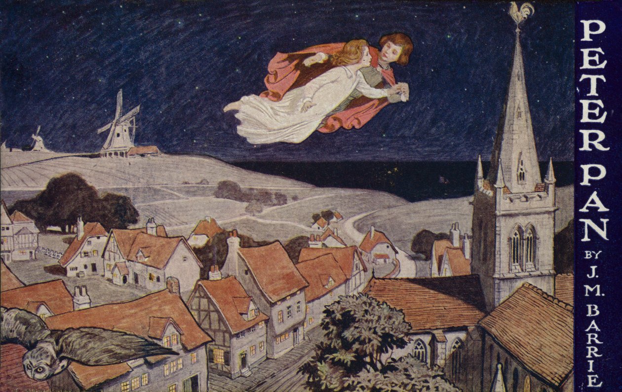 Peter Pan, di J M Barrie (litografia a colori) da English School