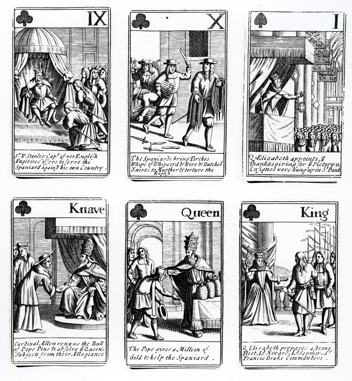 Carte da gioco che raffigurano gli eventi dell