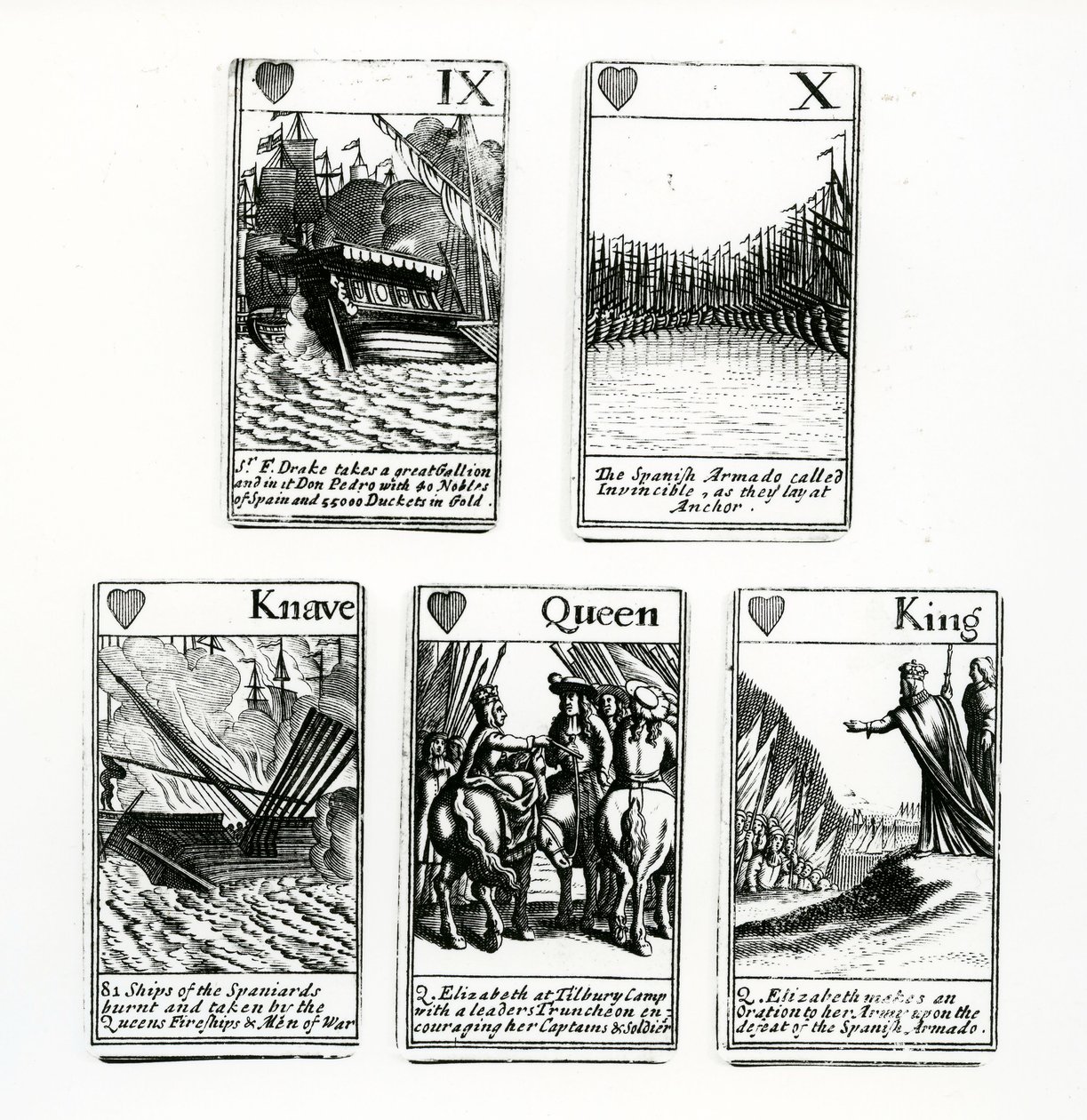 Carte da gioco che raffigurano gli eventi dell