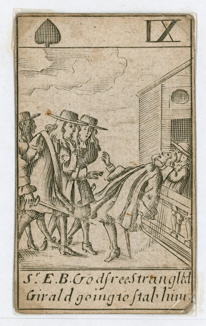 Carta da gioco "Trama papale" (incisione) da English School