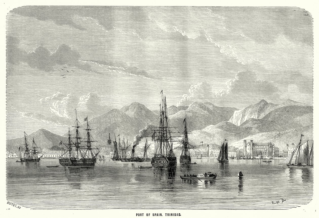 Porto di Spagna. Trinidad (incisione) da English School