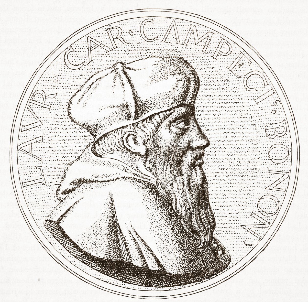 Ritratto del cardinale Campeggio, illustrazione da La storia del protestantesimo di James Aitken Wylie, pub. 1878 da English School