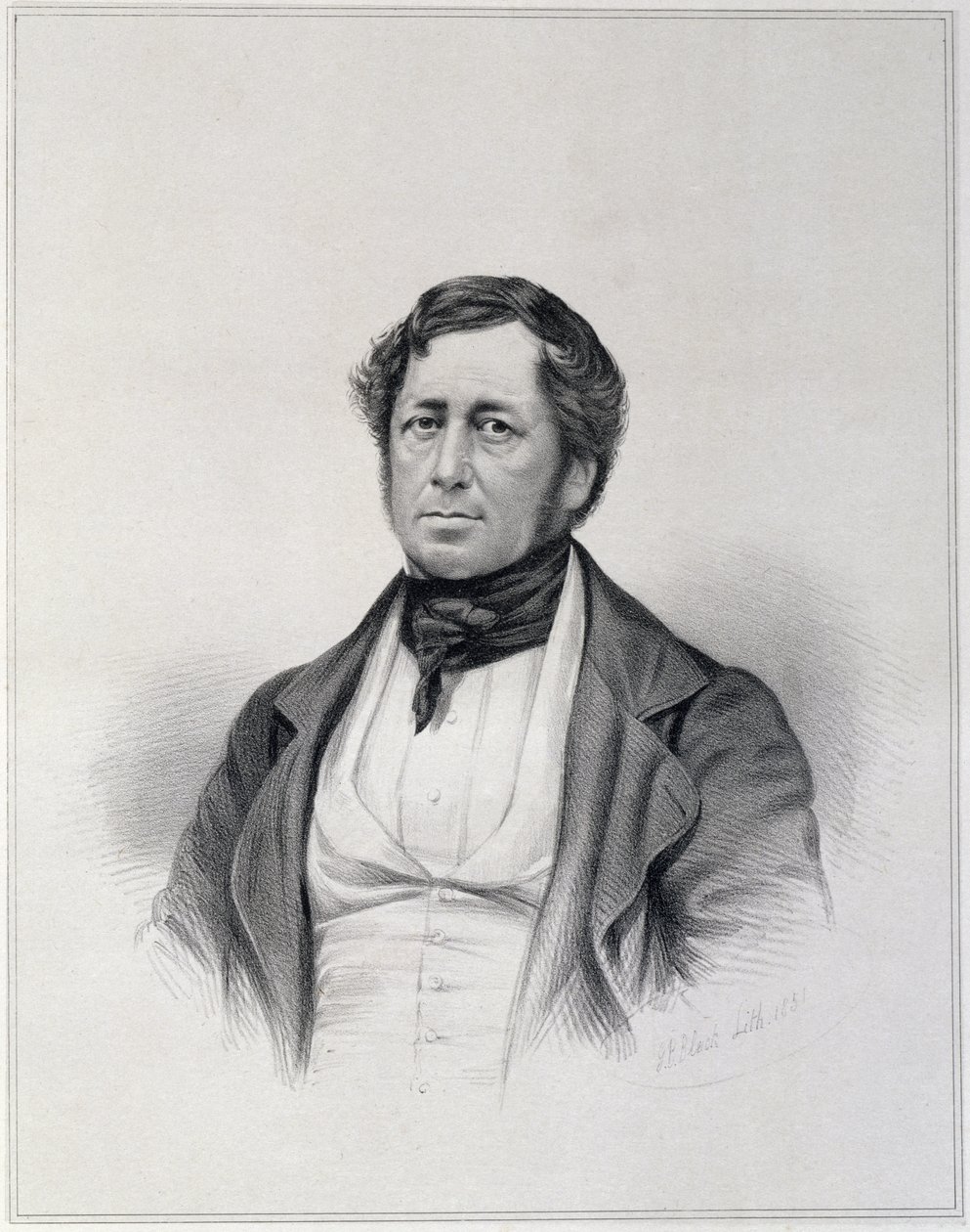 Ritratto di Charles Joseph Hullmandel (1789-1850), inciso da G.B. Bleck, 1851 da English School