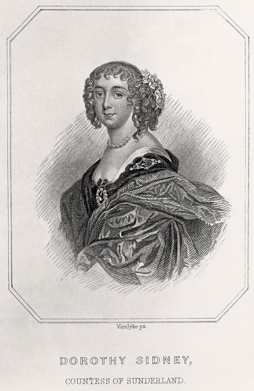 Ritratto di Dorothy Sidney, Contessa di Sunderland, 1835 da English School