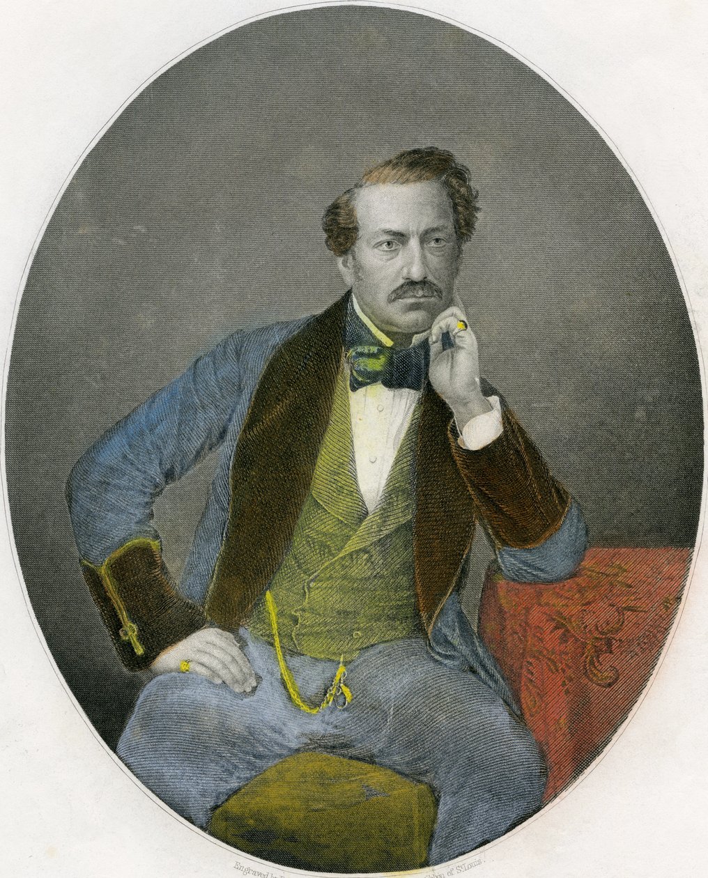 Ritratto di Gustavus Vaughan Brooke, 1860 circa (litografia) da English School