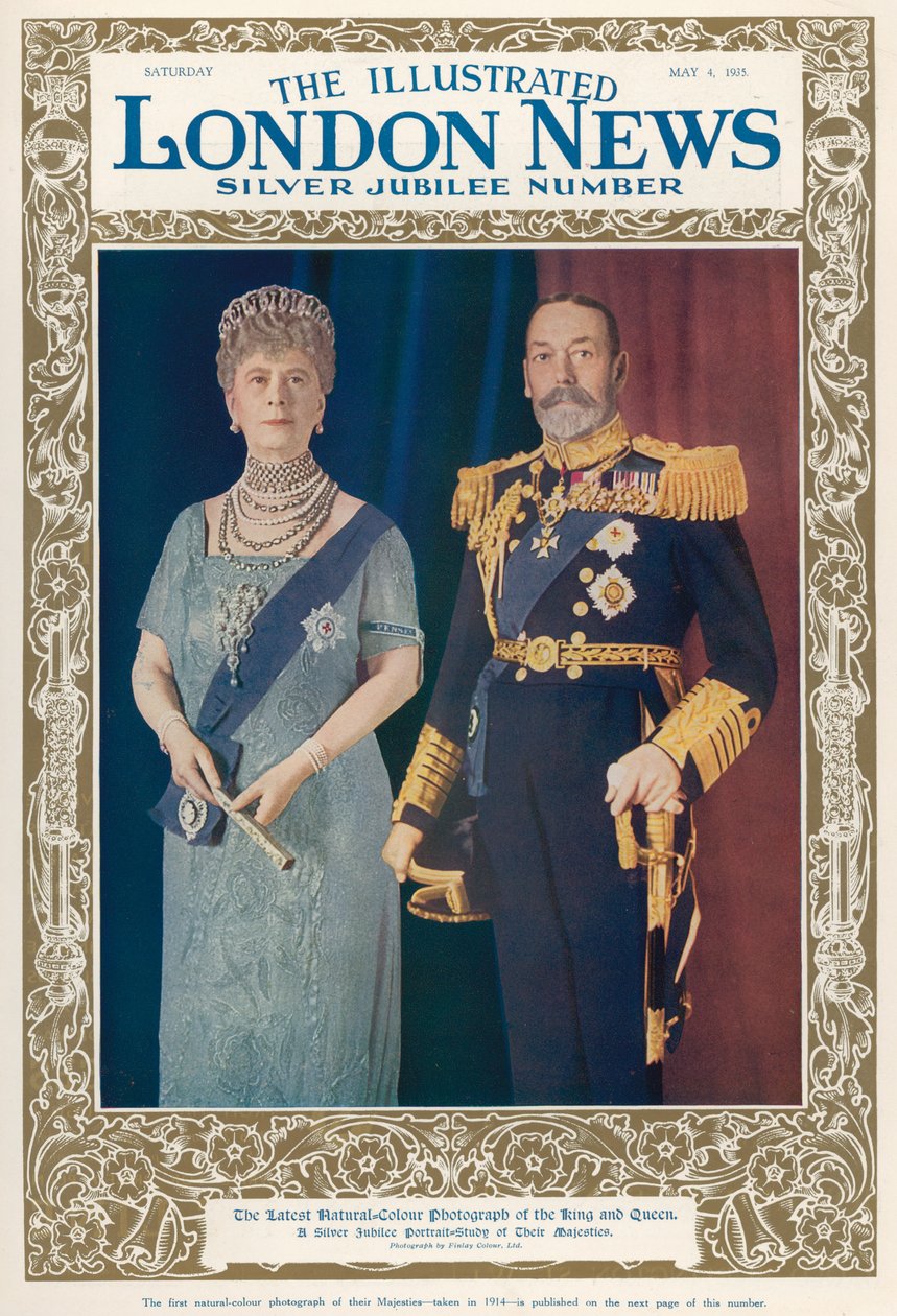 Ritratto di Re Giorgio V e Regina Maria, dal The Illustrated London News, 4 maggio 1935 da English School