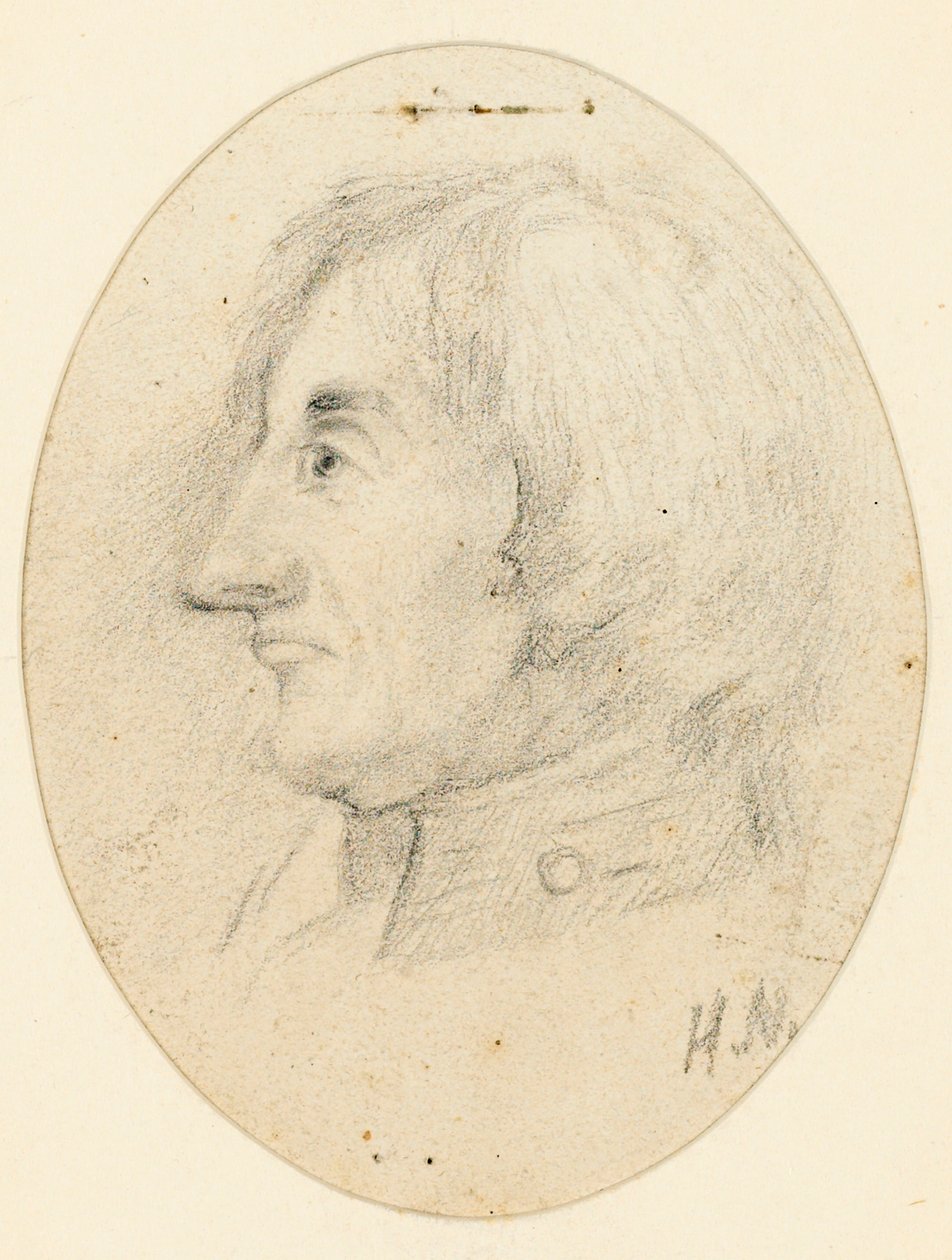 Ritratto di Lord Nelson, testa e colletto navale, di profilo da English School
