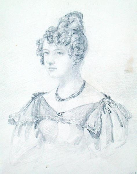 Ritratto di M.A.R. di G.B., dal taccuino di Michael Faraday da English School
