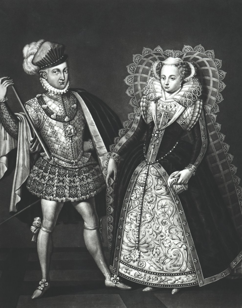 Ritratto di Maria Stuarda e Henry Stewart, Lord Darnley da English School