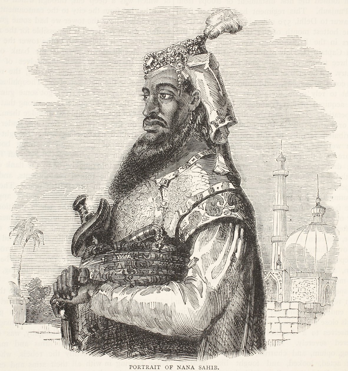 Ritratto di Nana Sahib, illustrazione da Cassells Illustrated History of England da English School