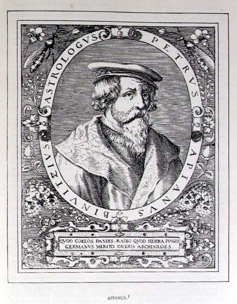 Ritratto di Petrus Apianus (1501-52) da The Narrative and Critical History of America, a cura di Justin Winsor, Londra, 1886 da English School