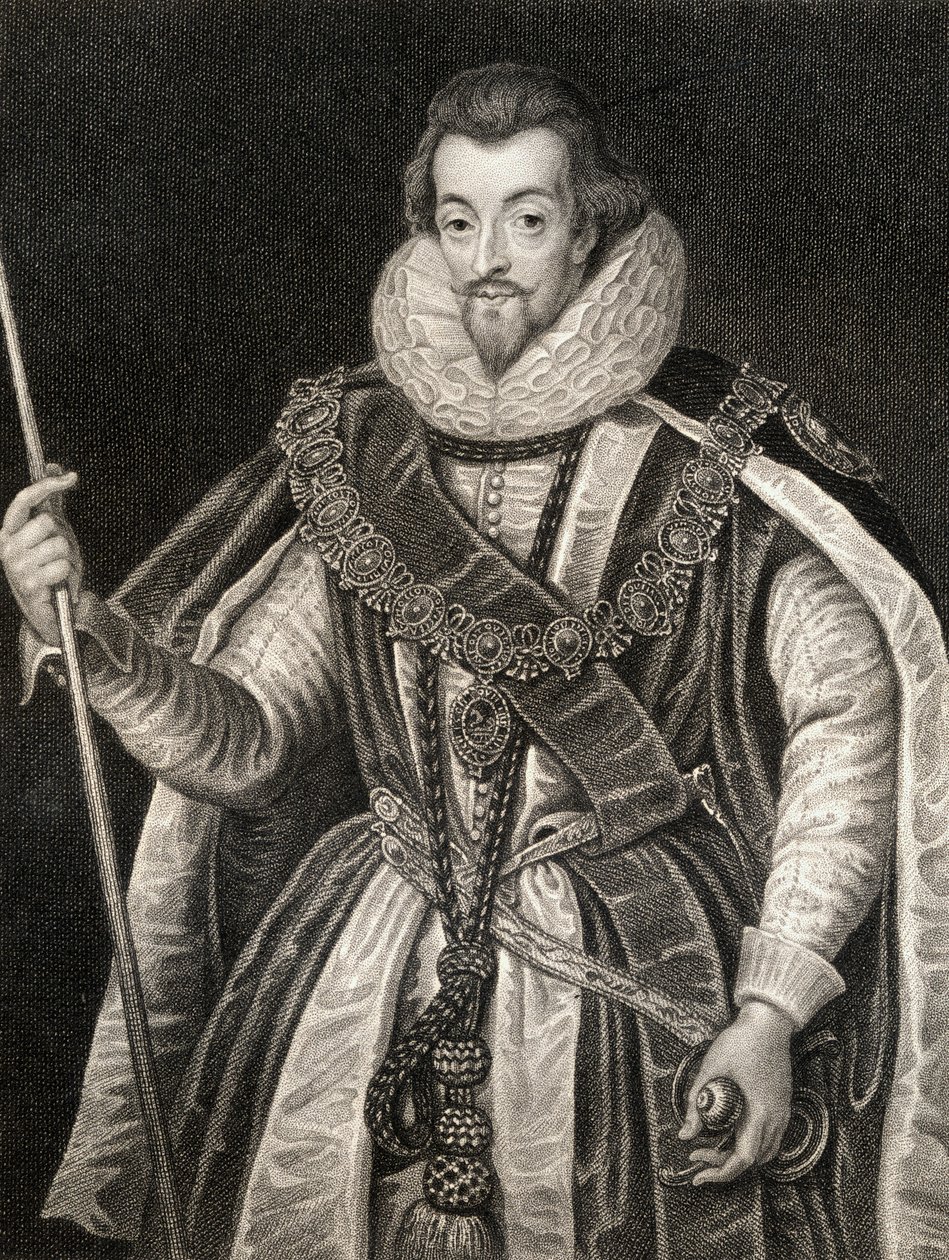 Ritratto di Robert Cecil, 1° Conte di Salisbury, da Lodges British Portraits, 1823 da English School