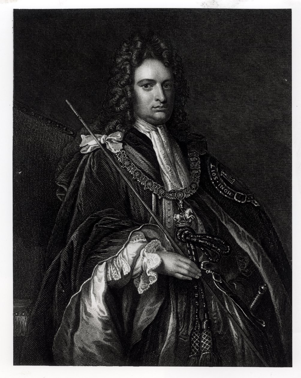 Ritratto di Robert Harley, primo conte di Oxford (1671-1724) (incisione) da English School