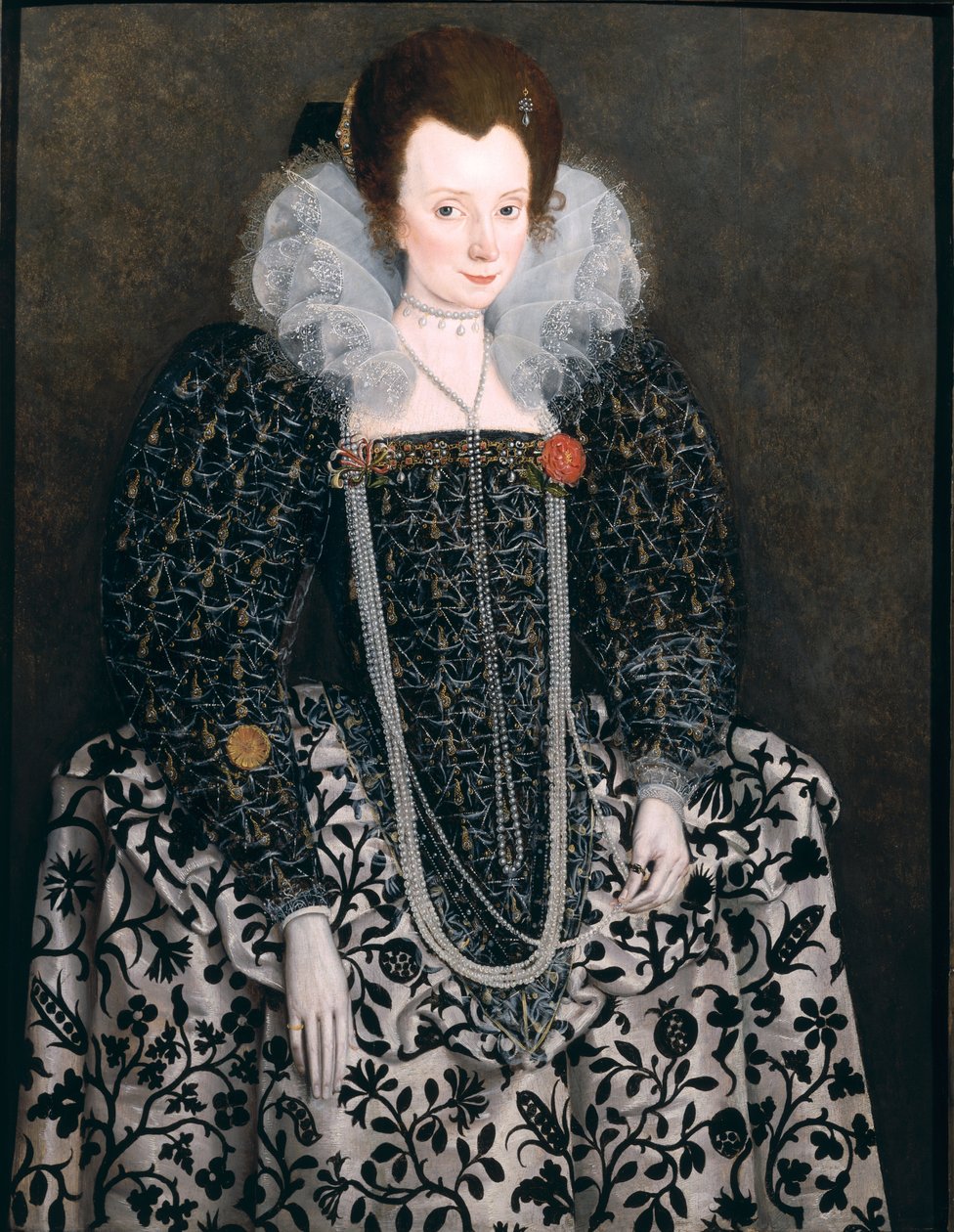 Ritratto di una donna, tradizionalmente identificata come Mary Clopton (nata Waldegrave) di Kentwell Hall, Suffolk, c.1600 da English School