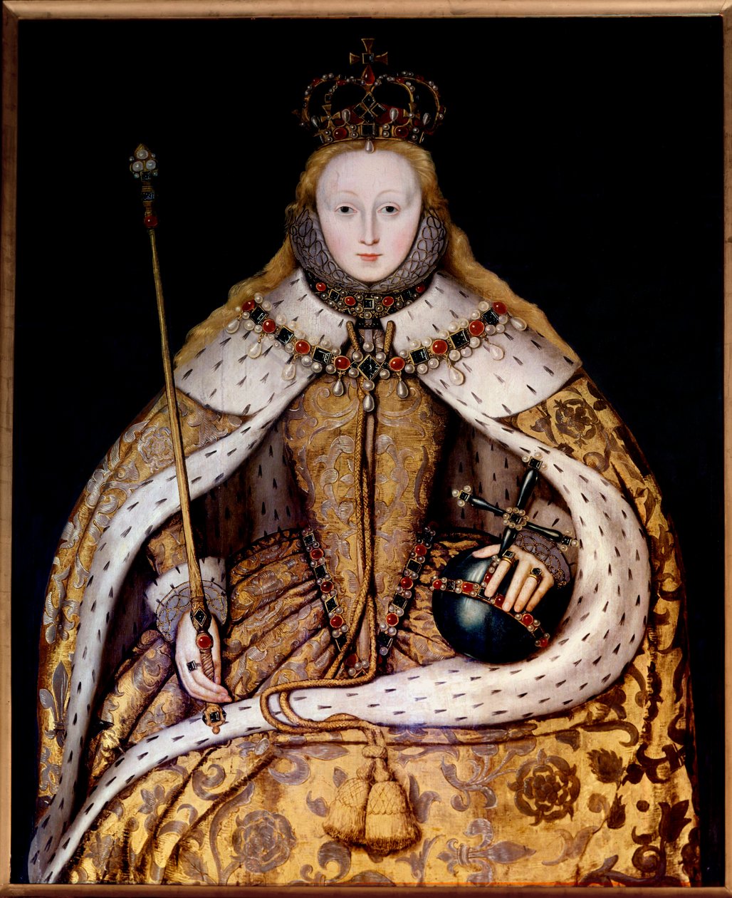 Ritratto della regina Elisabetta I in abito da incoronazione, c.1600 da English School