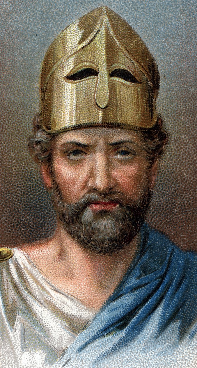 Ritratto del generale e politico greco Pericle (494-429 a.C.) - Dalla serie Leaders of Men - Cromolitografia - Scuola Inglese, XX secolo da English School