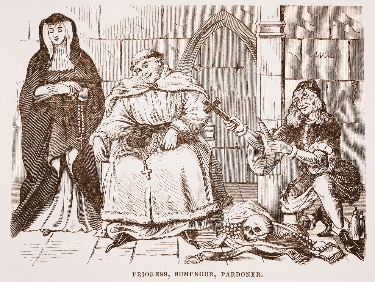 Priora, Sumpnour, Pardoner da English School