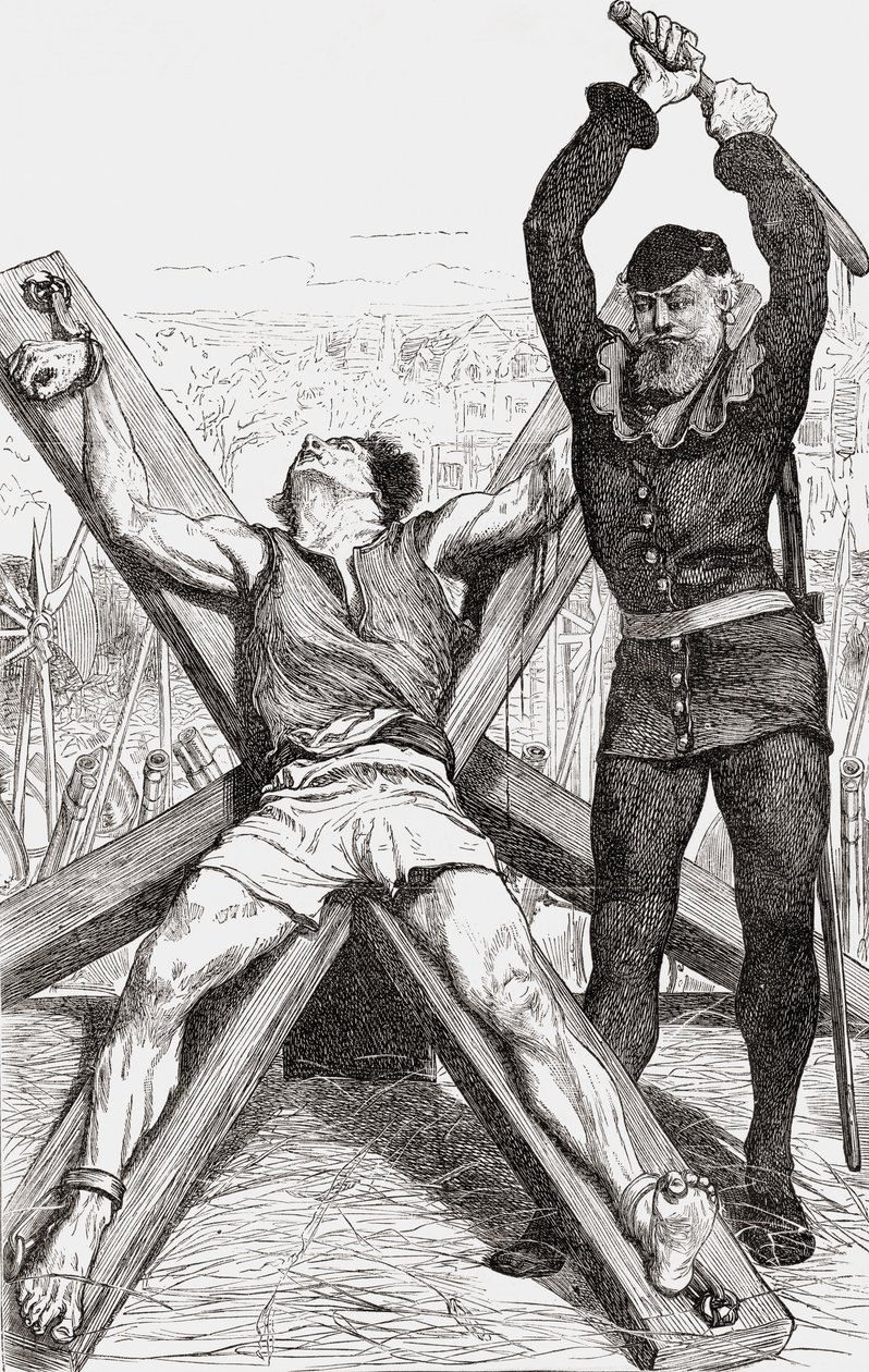 Prigioniero torturato sulla croce di Sant