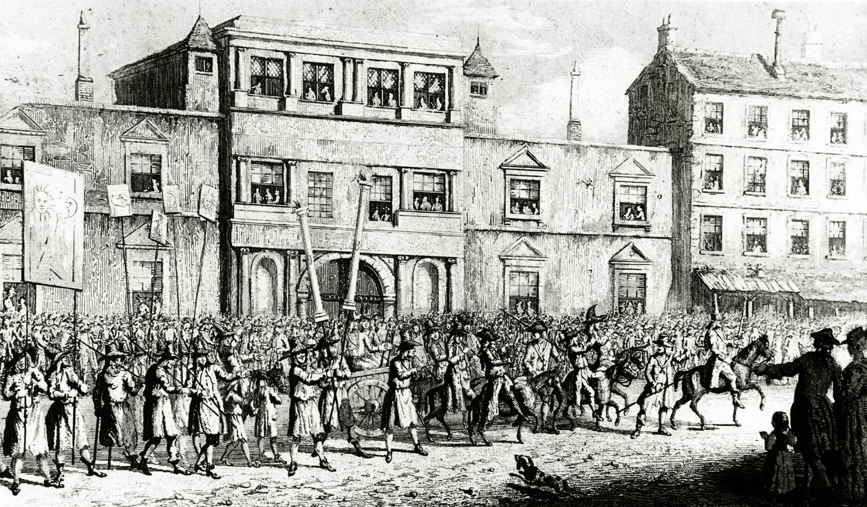 Processione del 1741 a Londra che deride i massoni, 1843 da English School