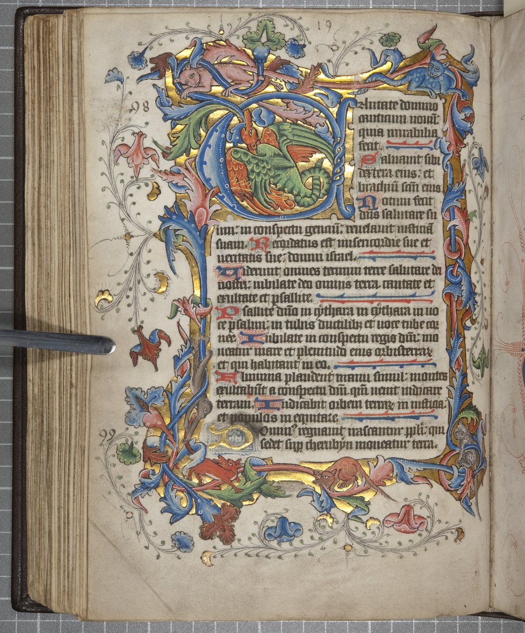 Salterio con calendario Sarum, Fol 72 verso, c.1425-75 da English School