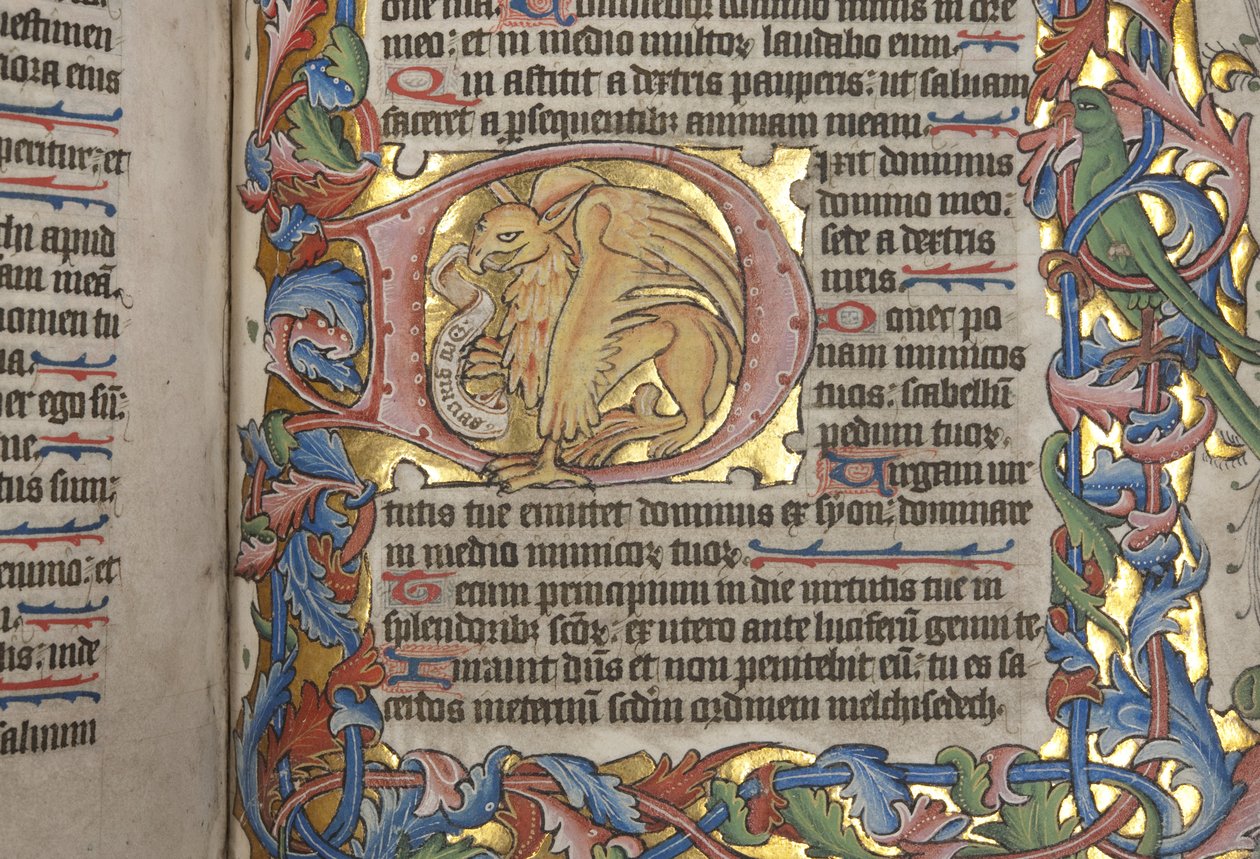 Salterio con calendario Sarum, Fol 84 recto (dettaglio), c.1425-75 da English School
