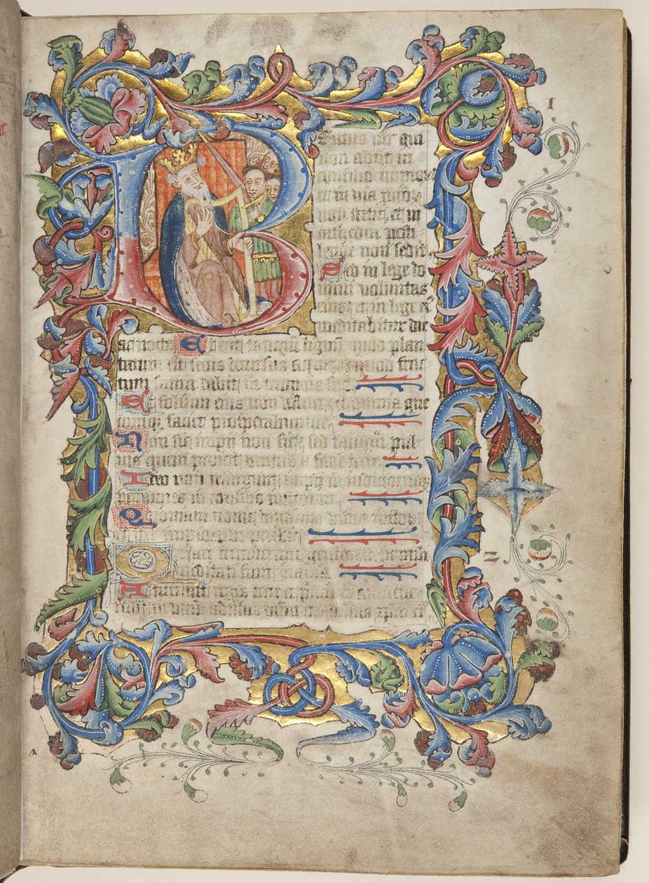Salterio con calendario Sarum, c.1425-75 da English School