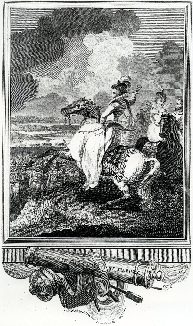La regina Elisabetta nel campo di Tilbury, 1811 da English School