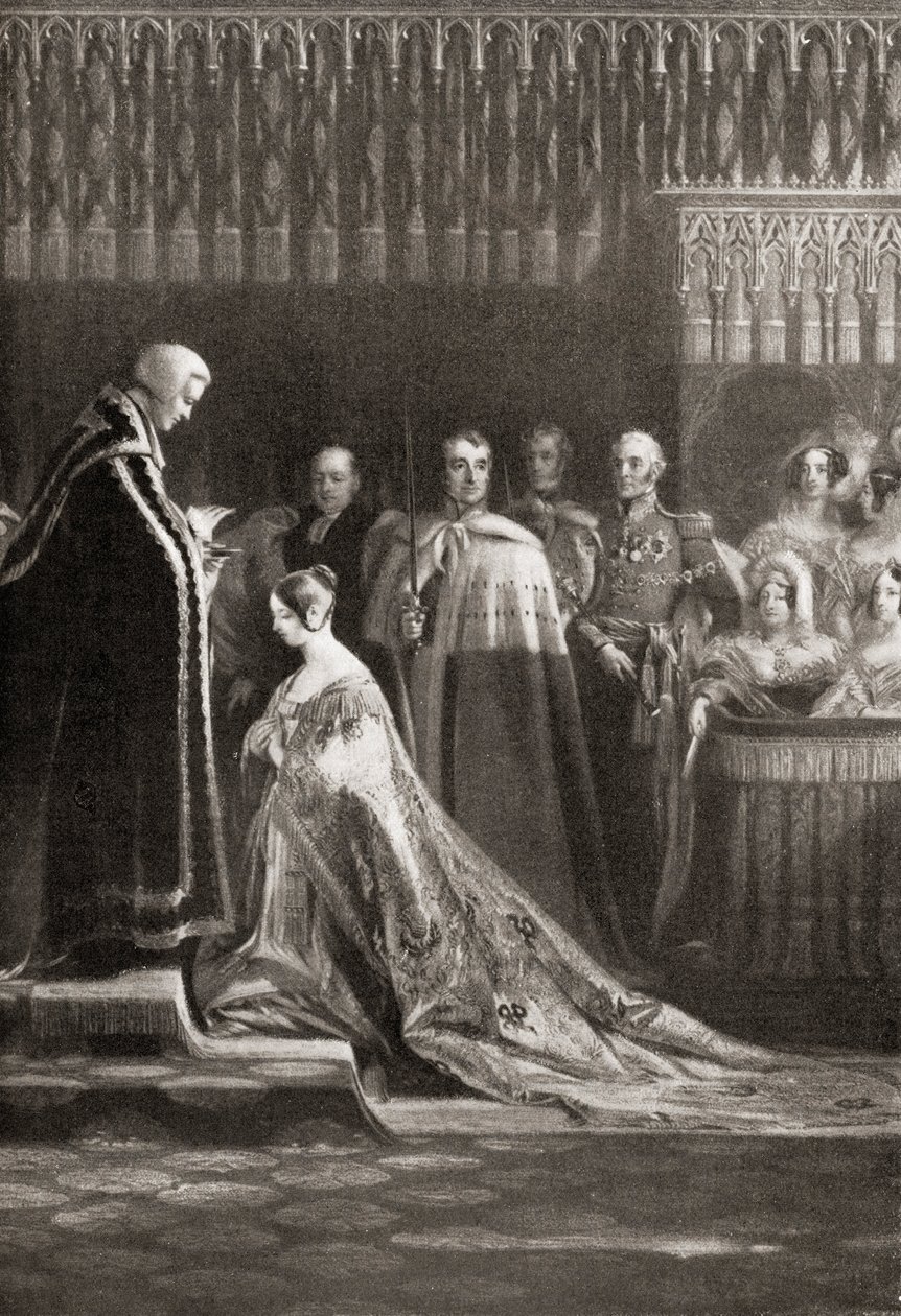 La Regina Vittoria riceve il Santo Sacramento dopo la sua incoronazione da English School