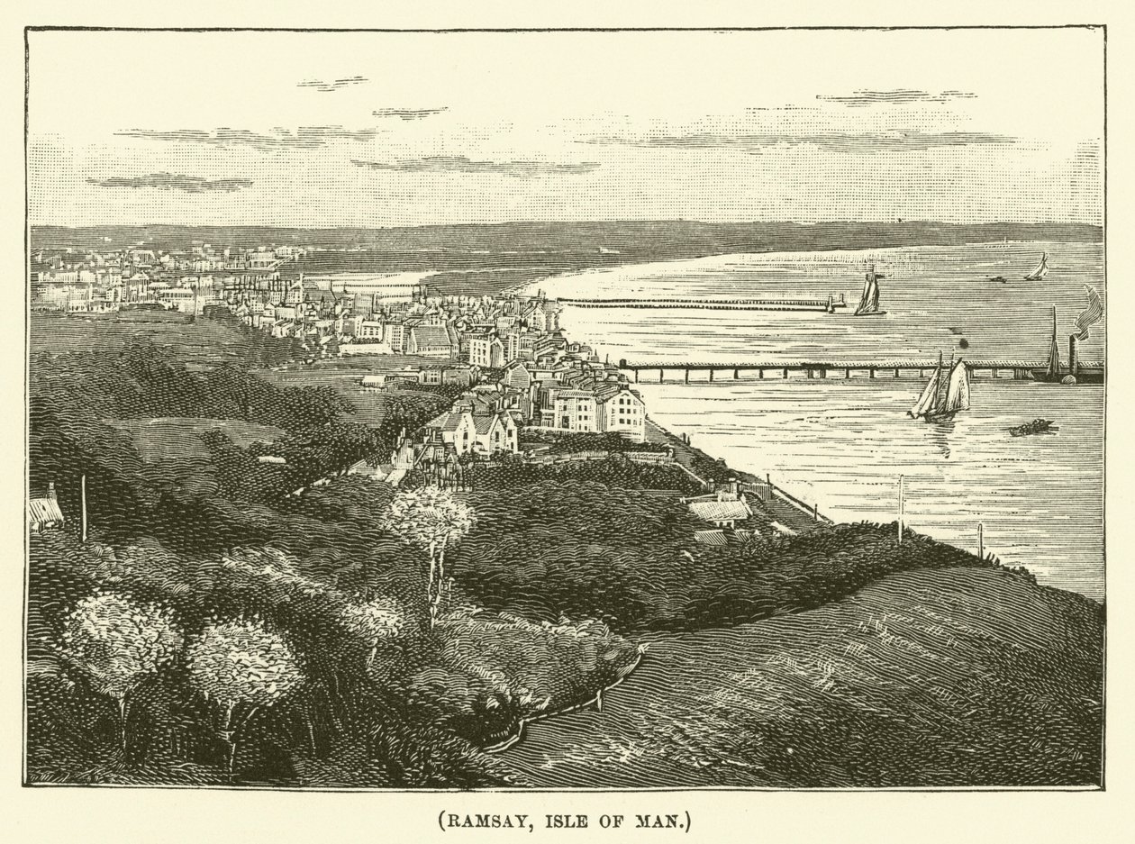 Ramsay, Isola di Man (incisione) da English School