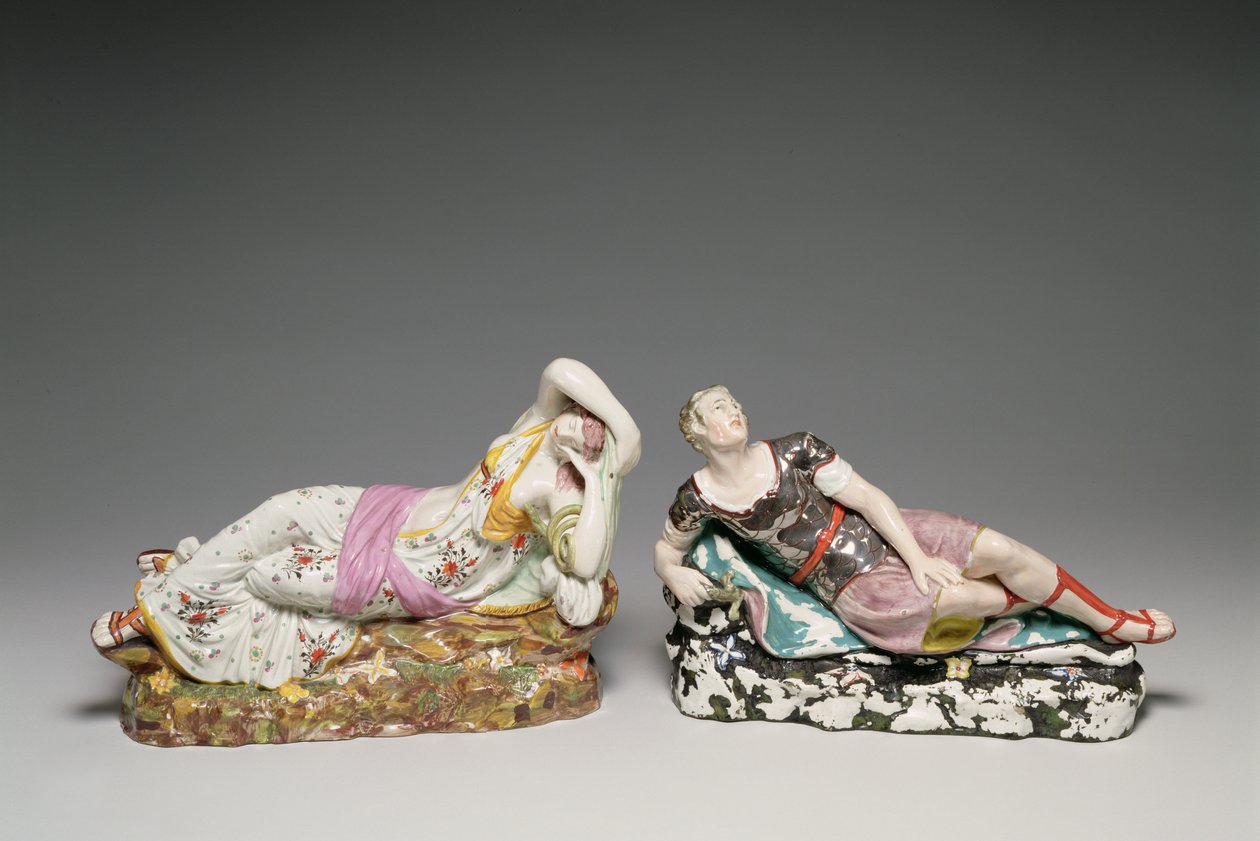 Figure reclinate di Cleopatra (69-30 a.C.) e Marco Antonio (c.82-30 a.C.), Staffordshire, c.1810-20 da English School