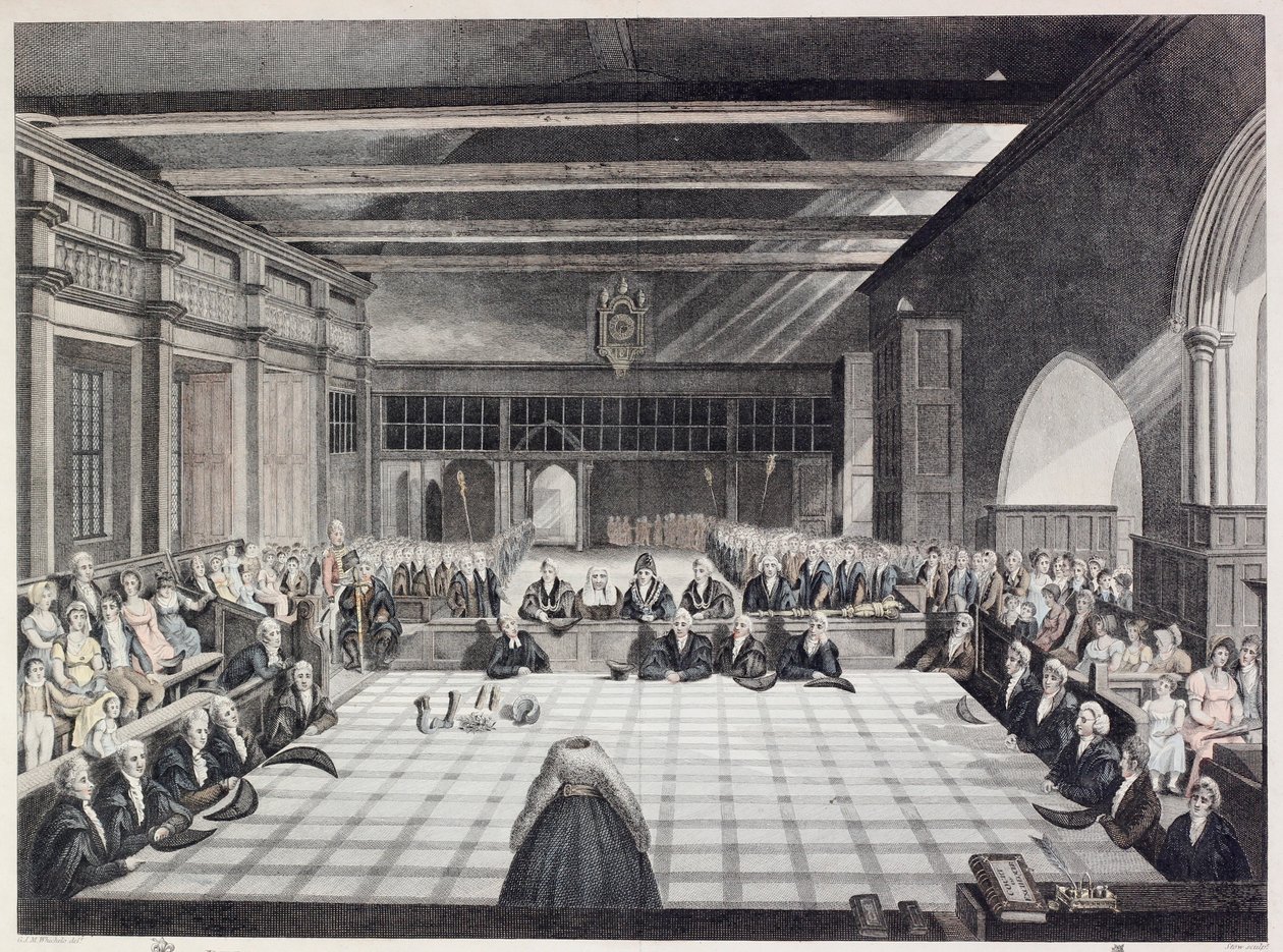 Rappresentazione della cerimonia di presentazione degli sceriffi di Londra da English School