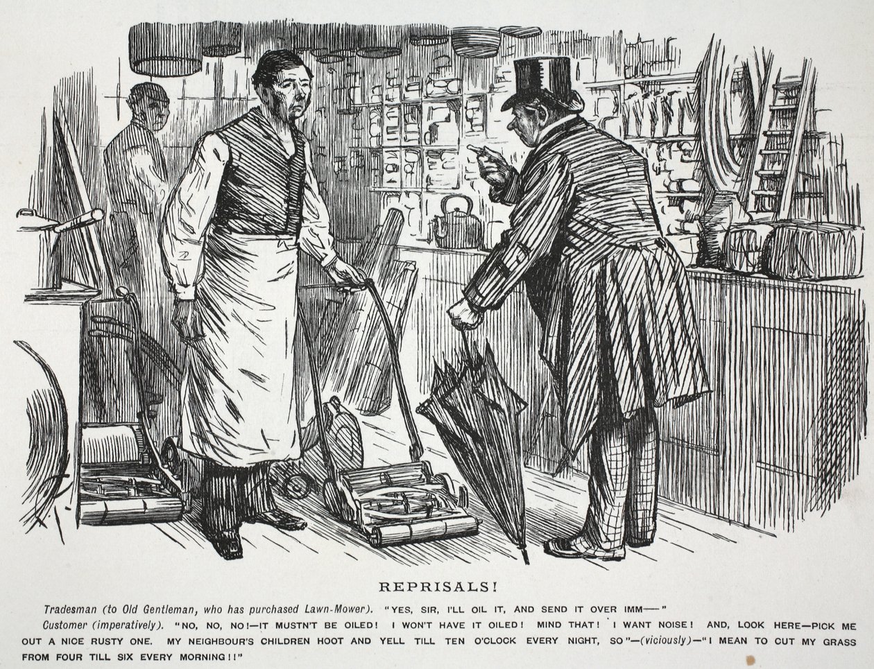 Rappresaglie!, illustrazione da Punch da English School