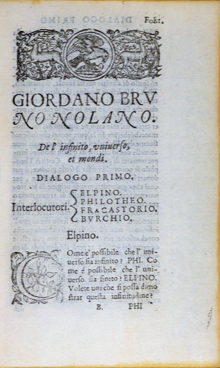 Prima pagina di De l