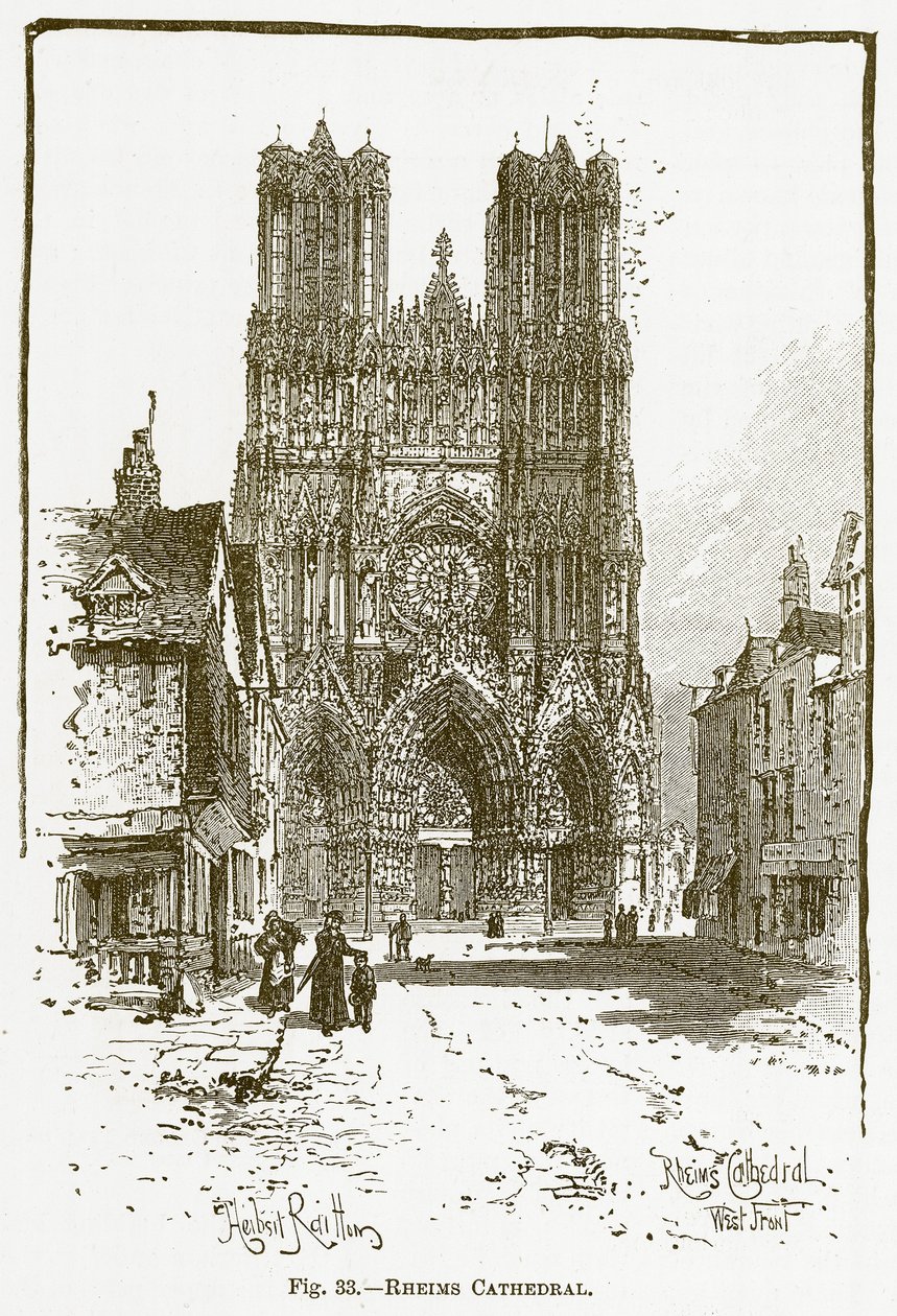 Cattedrale di Reims (incisione) da English School
