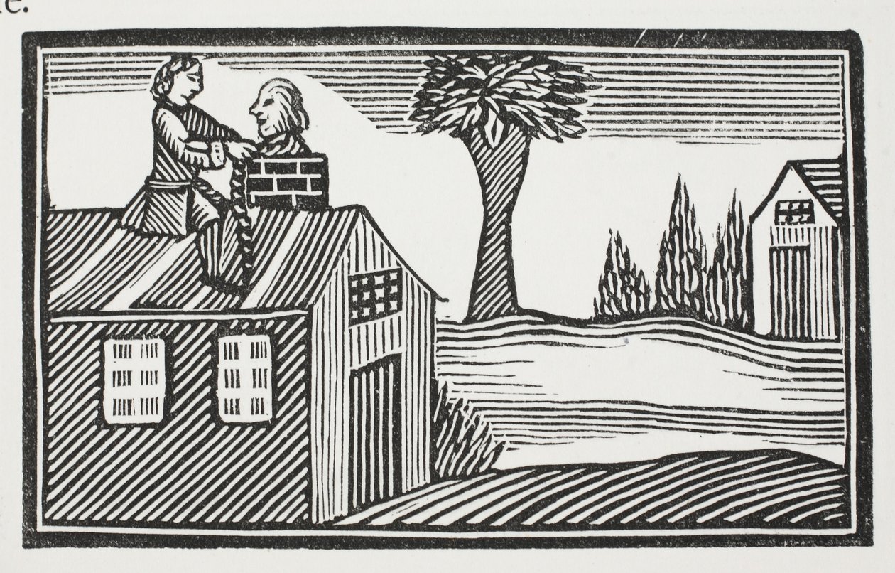 Rubare la casa del suo bacon, illustrazione da Chap-books del XVIII secolo di John Ashton, pub. 1882 da English School