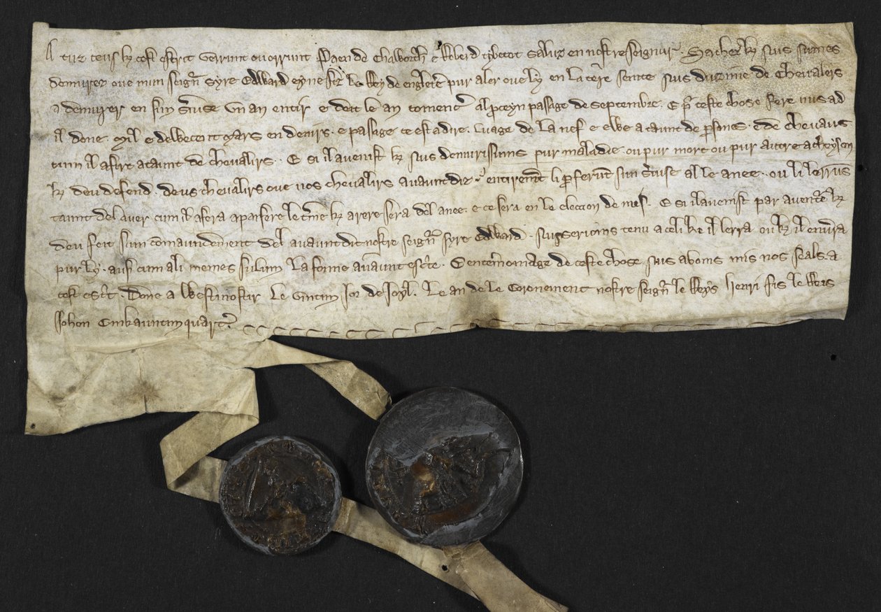 Robert Tybetot: Impegno a servire in Terra Santa: 1270. Paen de Chaworth: Impegno a servire in Terra Santa: 1270 da English School